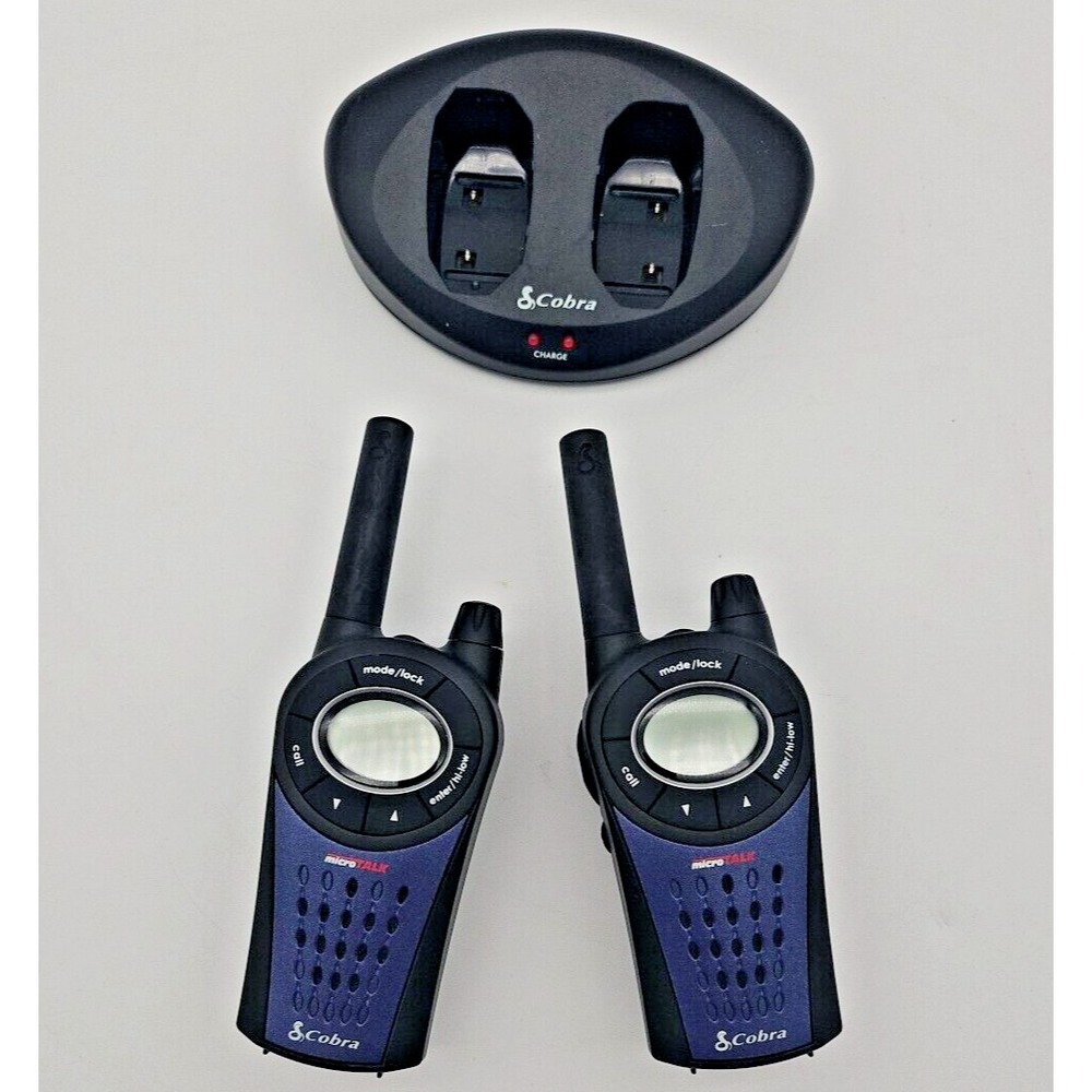 Cobra MicroTalk PR3500DX 2 Way Walkie Talkie Radio TESTED WORKS x2 & 1 GA-CC
